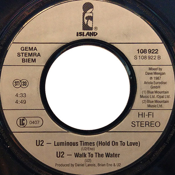 U2 : With Or Without You (7", Single)