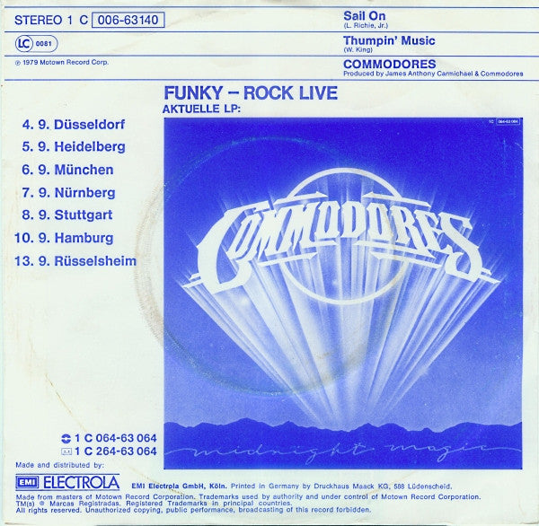 Commodores : Sail On (7", Single)