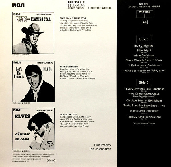 Elvis Presley : Elvis' Christmas Album (LP, Album, RE, Ele)
