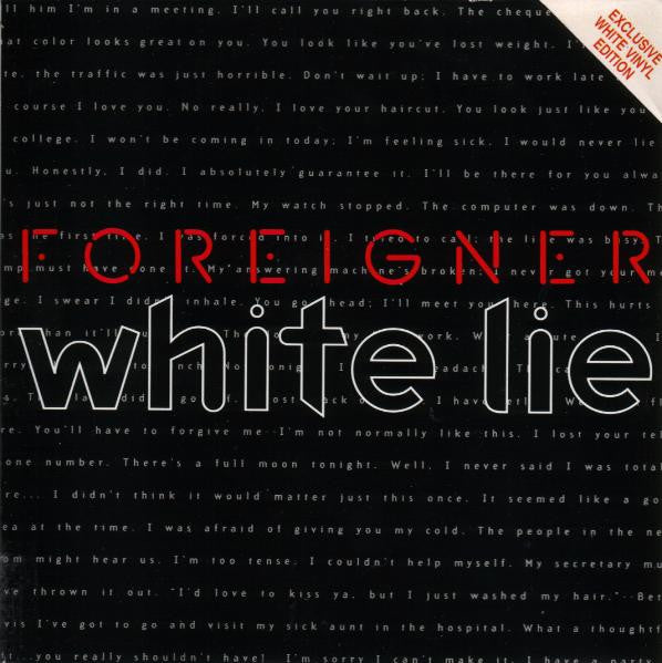 Foreigner : White Lie (7", Single, Whi)