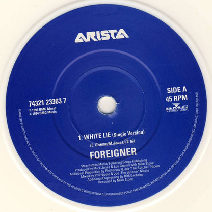 Foreigner : White Lie (7", Single, Whi)