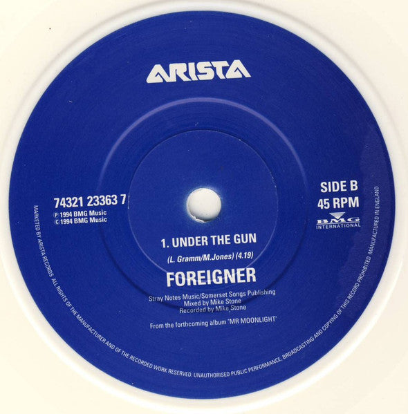 Foreigner : White Lie (7", Single, Whi)