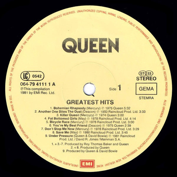 Queen : Greatest Hits (LP, Comp, RE)