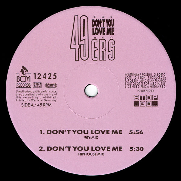 49ers : Don't You Love Me (12", Maxi)