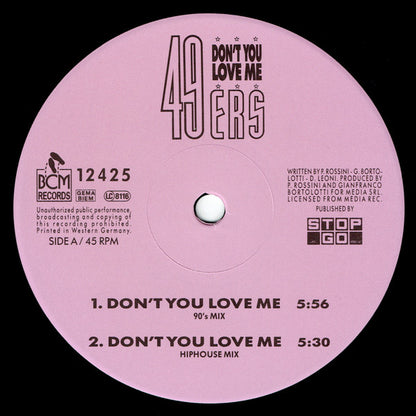 49ers : Don't You Love Me (12", Maxi)