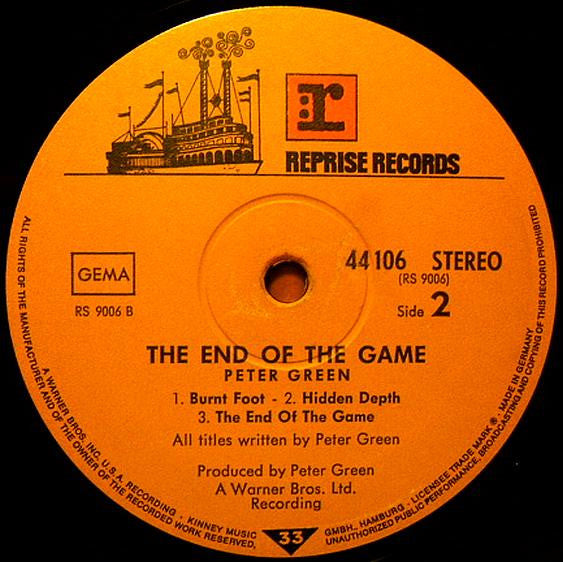 Peter Green (2) : The End Of The Game (LP, Album, RP)