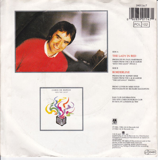 Chris De Burgh : The Lady In Red (7", Single, RE)