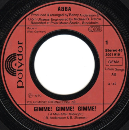 ABBA : Gimme! Gimme! Gimme! (A Man After Midnight) (7", Single)