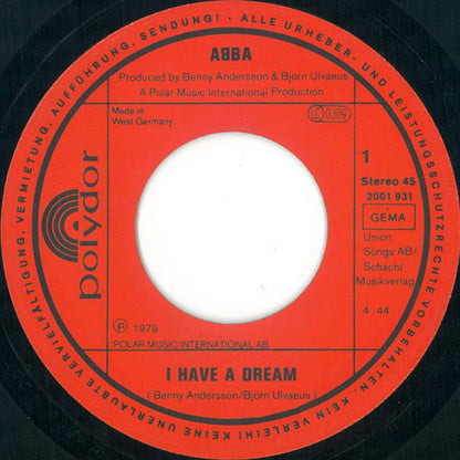 ABBA : I Have A Dream (7", Single, S/Edition, Pap)
