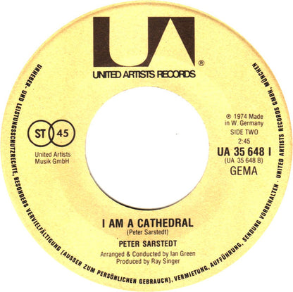 Peter Sarstedt : Where Do You Go To (My Lovely) / I Am A Cathedral (7", Single, RE)