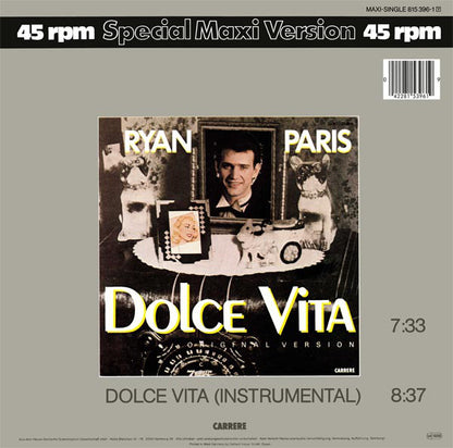 Ryan Paris : Dolce Vita (Original Version) (12", Maxi)