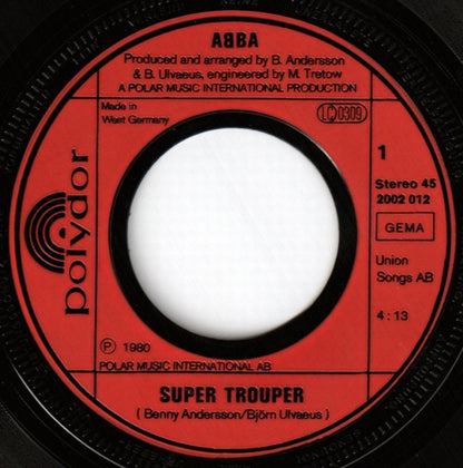 ABBA : Super Trouper / The Piper (7", Single)