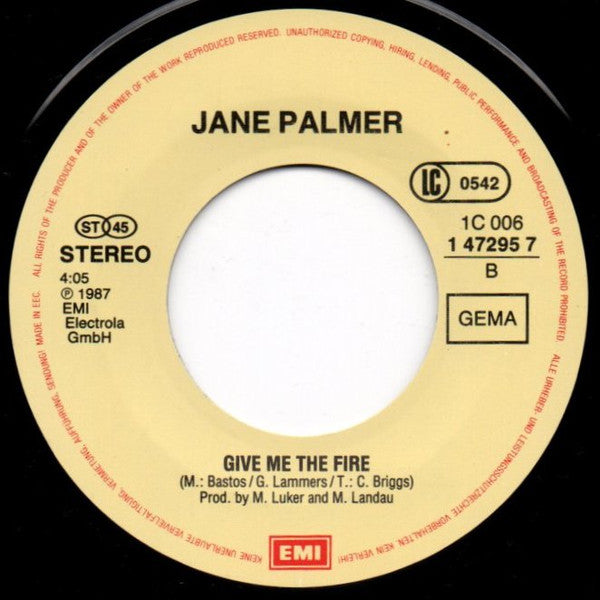 Jane Palmer : Passion & Pain  (7", Single)