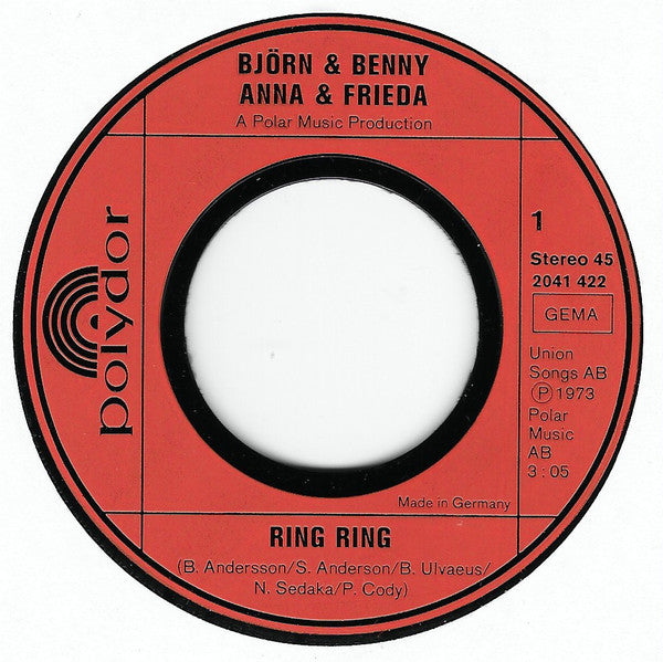 Björn + Benny + Anna + Frieda* : Ring Ring (7", Single)
