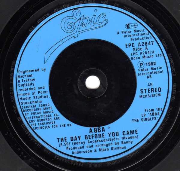 ABBA : The Day Before You Came (7", Single, Inj)