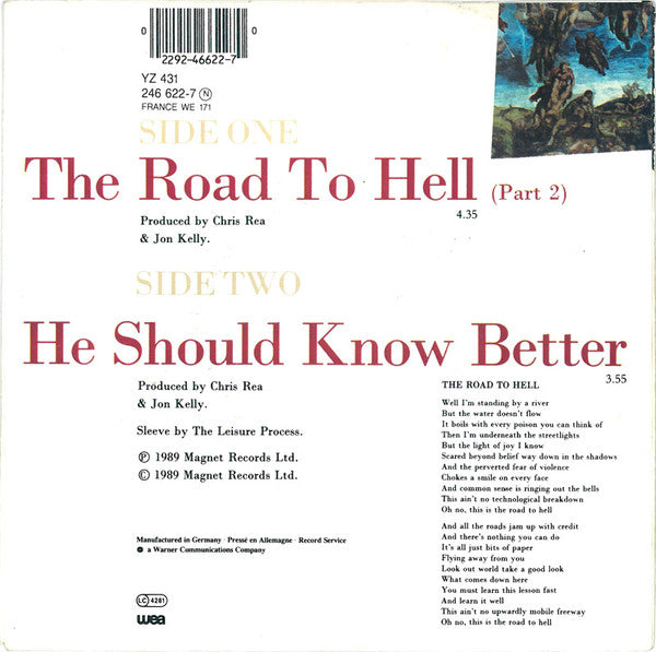 Chris Rea : The Road To Hell (Part 2) (7", Single)