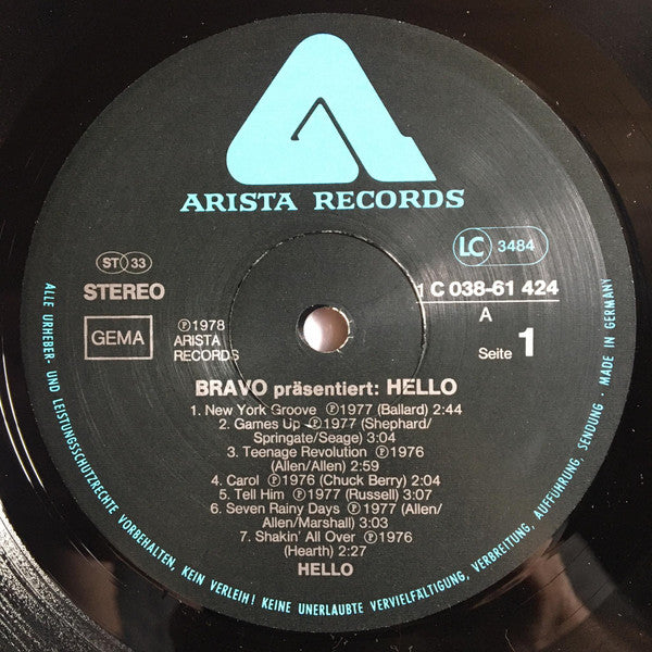 Hello : Bravo Präsentiert: Hello (LP, Comp)