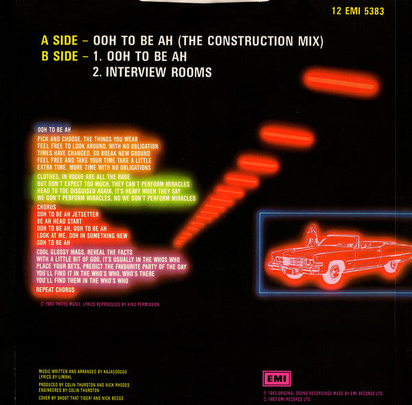 Kajagoogoo : Ooh To Be Ah (The Construction Mix) (12", Single)