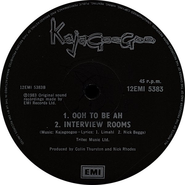 Kajagoogoo : Ooh To Be Ah (The Construction Mix) (12", Single)