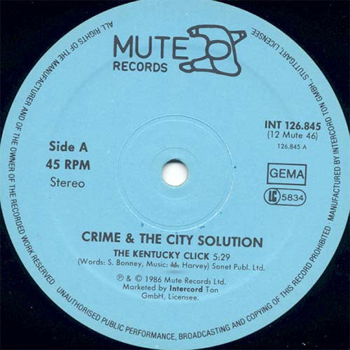 Crime And The City Solution* : The Kentucky Click. / Adventure (12", Maxi)