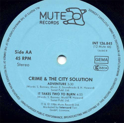 Crime And The City Solution* : The Kentucky Click. / Adventure (12", Maxi)