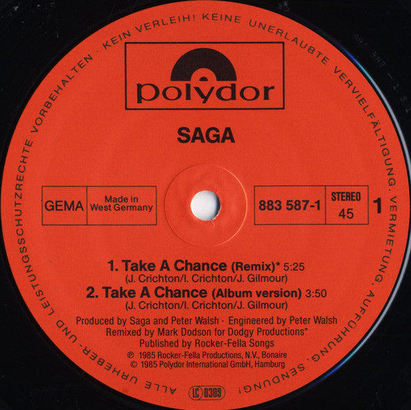 Saga (3) : Take A Chance (12", Maxi)