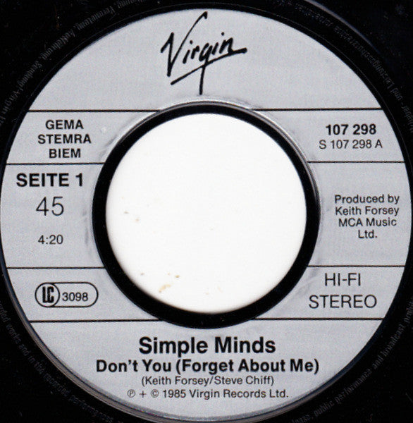 Simple Minds : Don't You (Forget About Me) (7", Single)