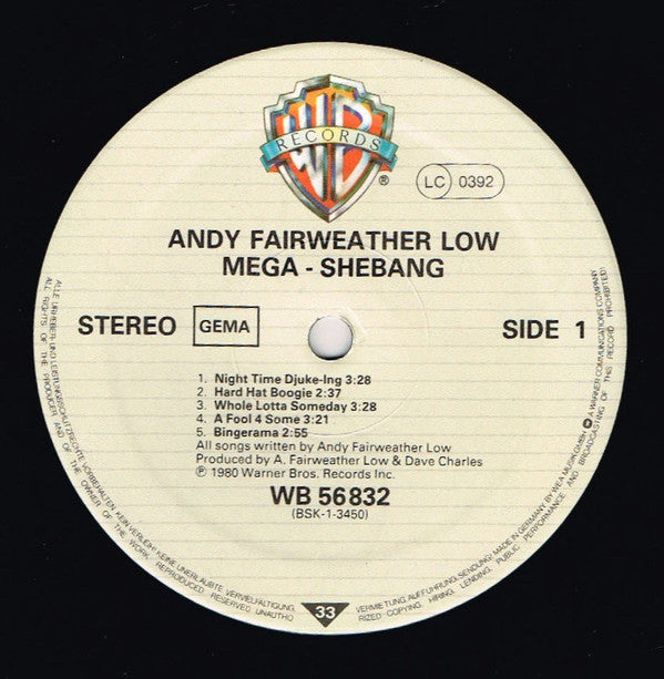 Andy Fairweather Low* : Mega-Shebang (LP, Album)