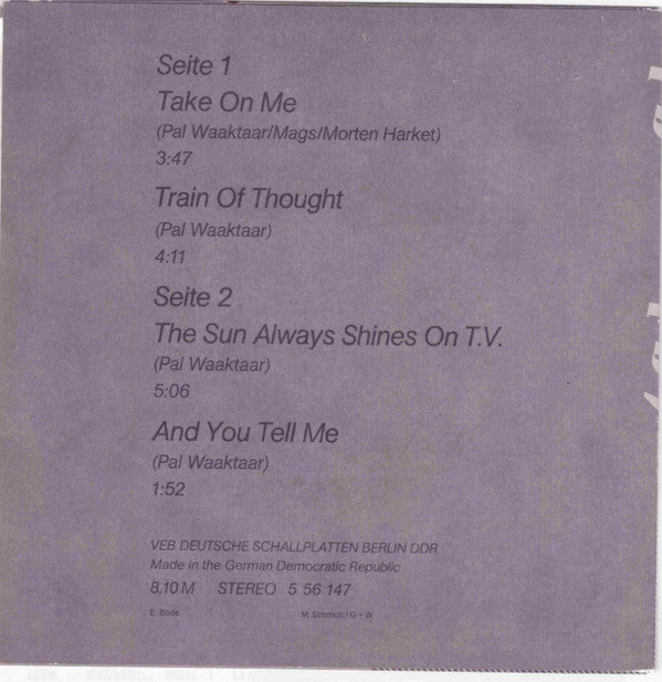 a-ha : a-ha (7", EP, Sei)