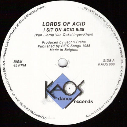 Lords Of Acid : I Sit On Acid (12", Unc)