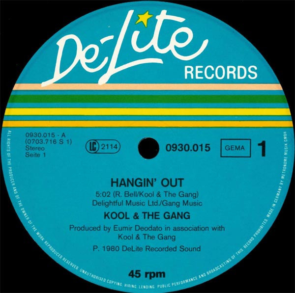 Kool & The Gang : Hangin' Out (12", Single)