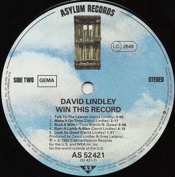 David Lindley And El Rayo-X : Win This Record! (LP, Album)