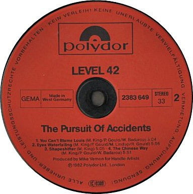 Level 42 : The Pursuit Of Accidents (LP, Album)