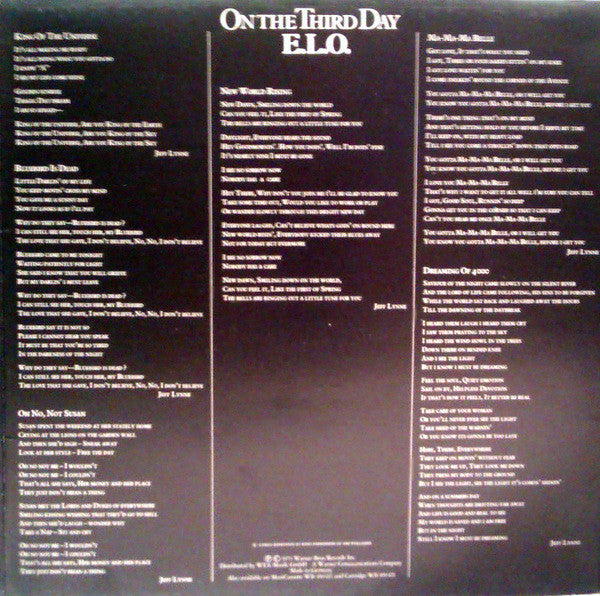 Electric Light Orchestra : On The Third Day (LP, Album, Tri)