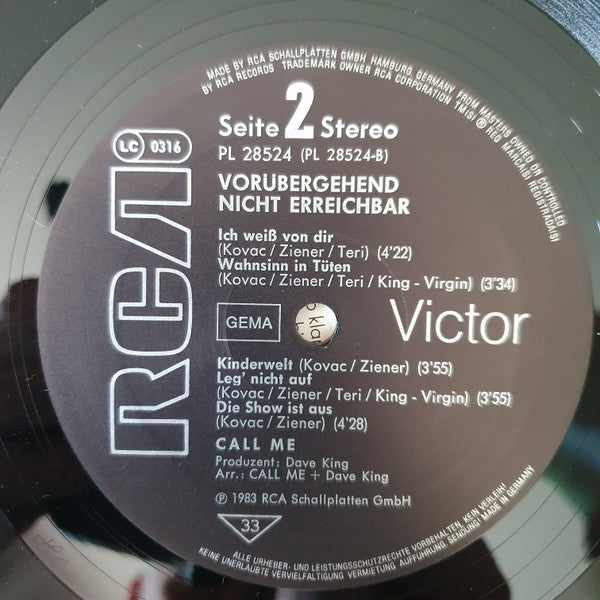 Call Me : Vorübergehend Nicht Erreichbar... (LP)