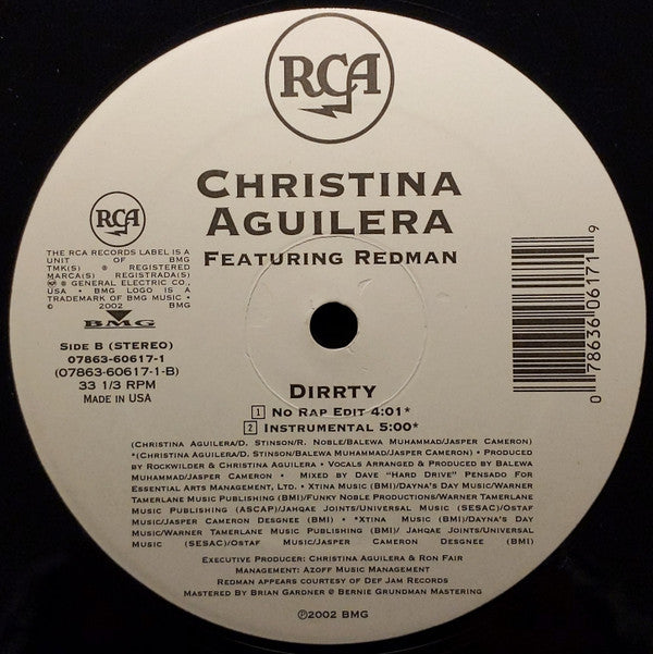 Christina Aguilera Featuring Redman : Dirrty (12")