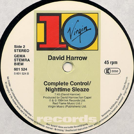 David Harrow : No Easy Targets / Complete Control (12")