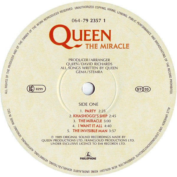 Queen : The Miracle (LP, Album)