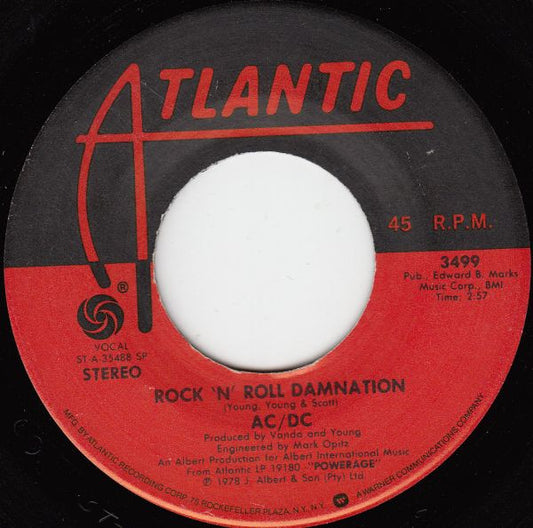 AC/DC : Rock 'N' Roll Damnation / Kicked In The Teeth (7", Single)