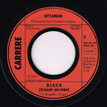 Ottawan : D I S C O (English And French Version) (7", Single)