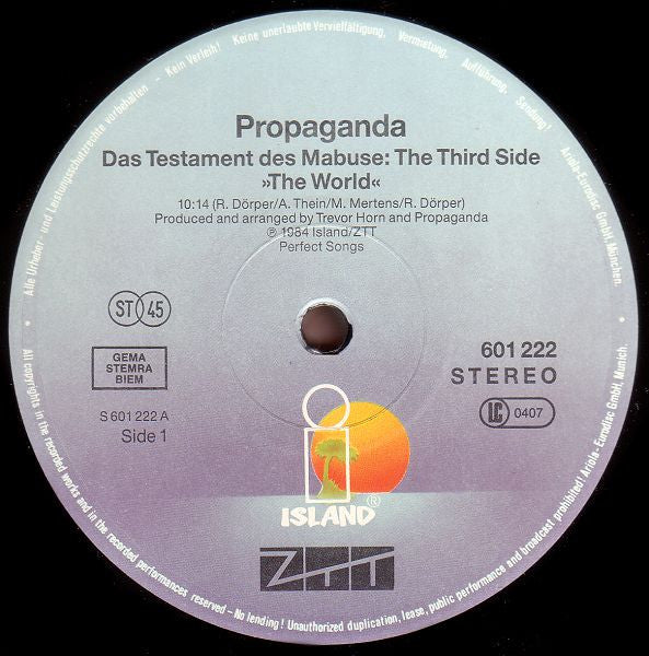 Propaganda : Dr. Mabuse (12", Maxi)