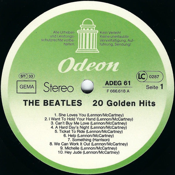 The Beatles : 20 Golden Hits (LP, Comp, Emb)