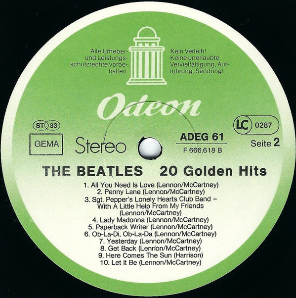 The Beatles : 20 Golden Hits (LP, Comp, Emb)