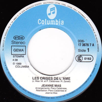Jeanne Mas : Les Crises De L'Ame (7", Single)