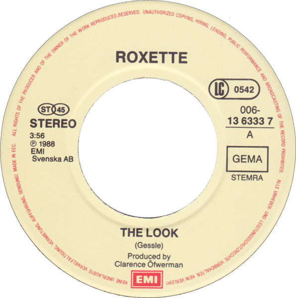 Roxette : The Look (7", Single)