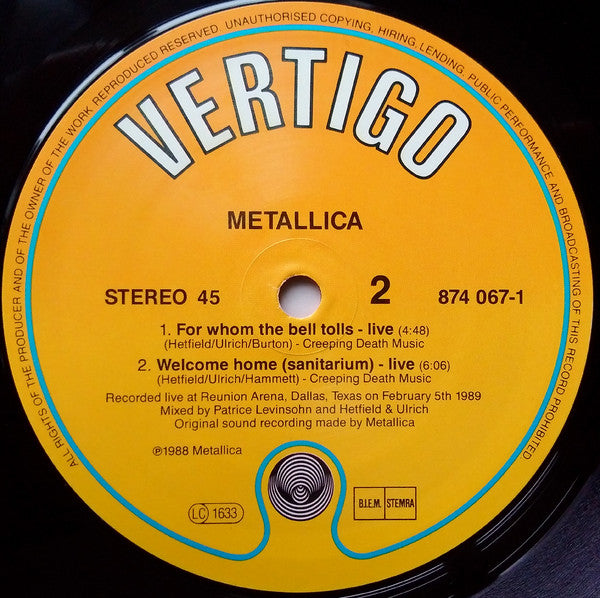 Metallica : One (12", Single)