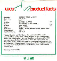 Crosby, Stills & Nash : Shadow Captain (7", Single)