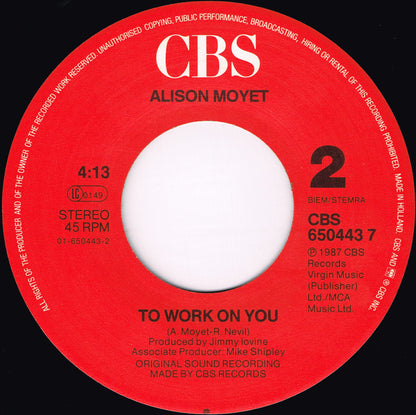 Alison Moyet : Weak In The Presence Of Beauty (7", Single)