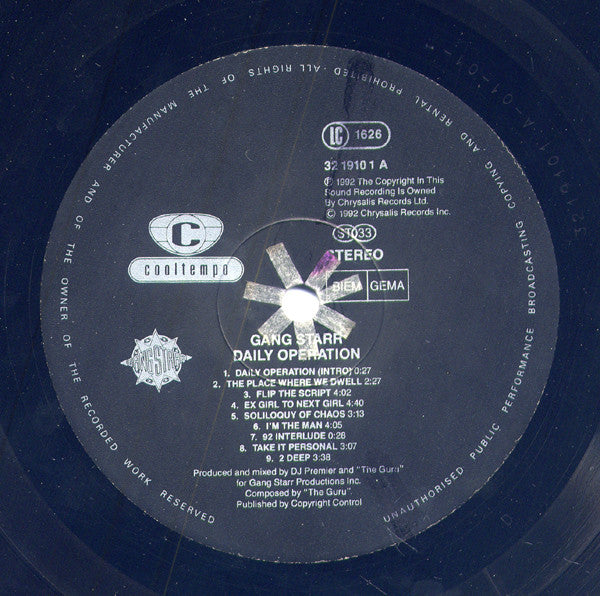 Gang Starr : Daily Operation (LP, Album, RP)
