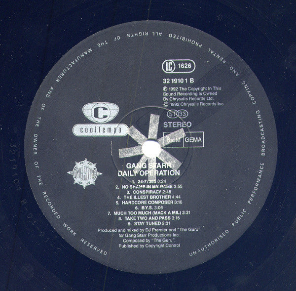 Gang Starr : Daily Operation (LP, Album, RP)